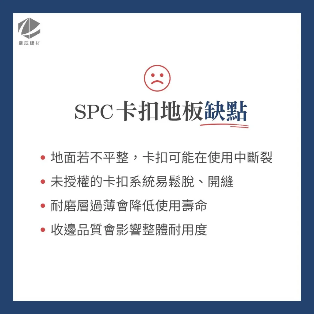 SPC卡扣地板優缺點，SPC地板缺點: 收邊品質影響耐用度，地面不平會斷裂