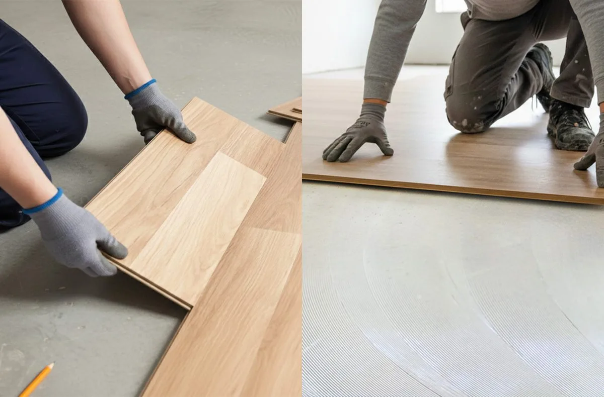 卡扣式地板與黏膠式地板